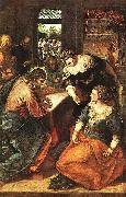 TINTORETTO, Jacopo Christus bei Maria und Martha oil on canvas